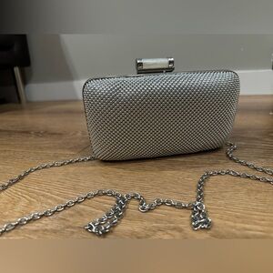 Silver tone Ball Chain Mail Clutch